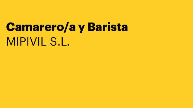 Camarero/a y Barista