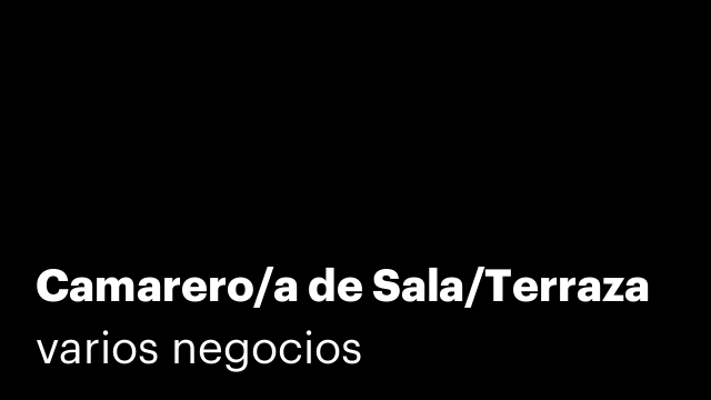 Camarero/a de Sala/Terraza