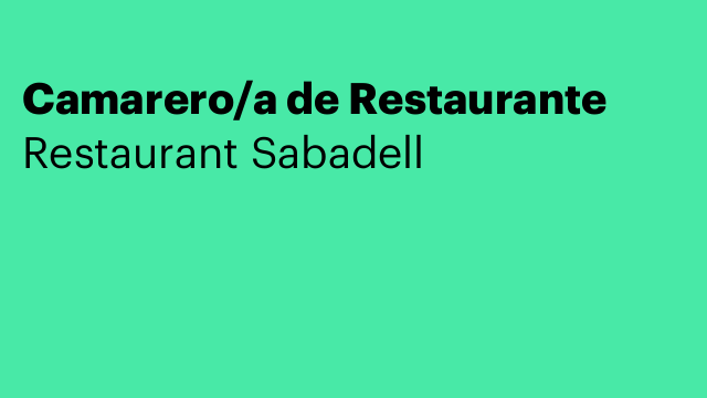 Camarero/a de Restaurante