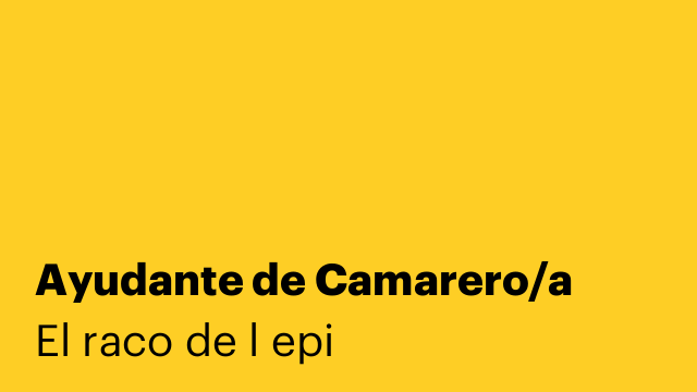 Ayudante de Camarero/a