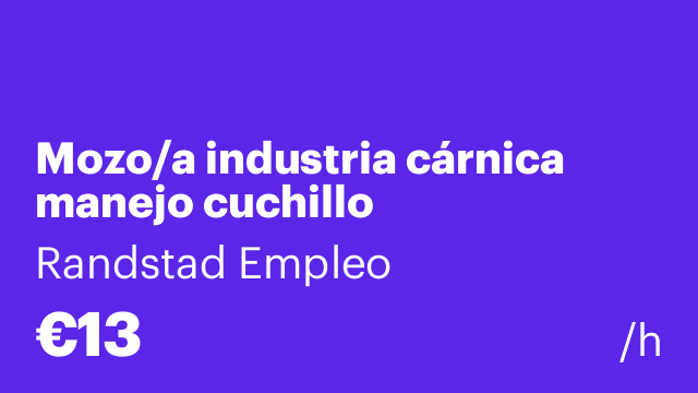 Mozo/a industria cárnica manejo cuchillo