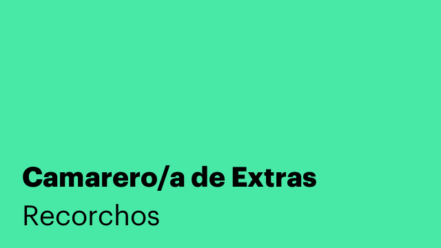 Camarero/a de Extras