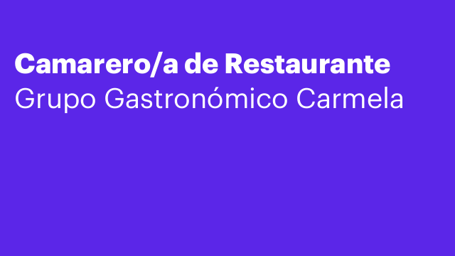 Camarero/a de Restaurante