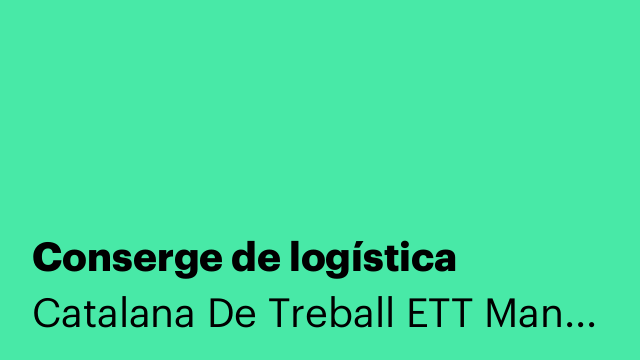 Conserge de logística