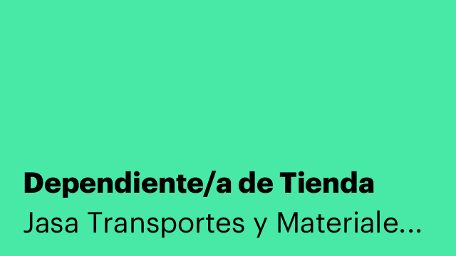 Dependiente/a de Tienda