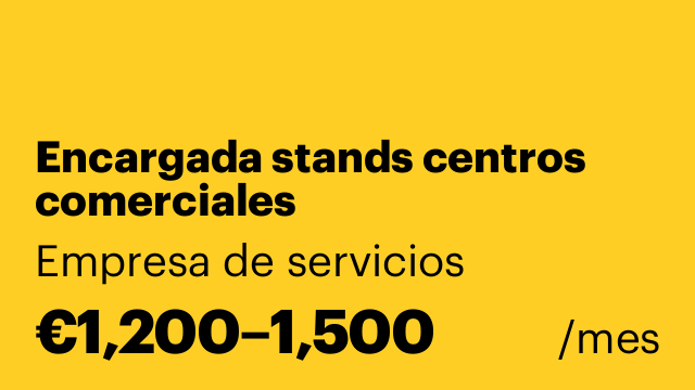 Encargada stands centros comerciales