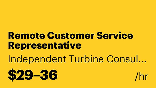 Remote Customer Service Representative