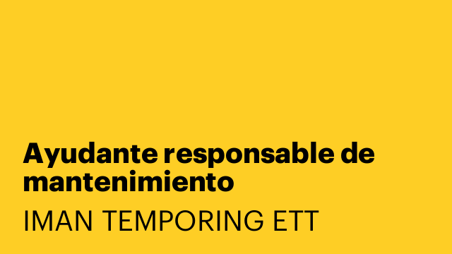 Ayudante responsable de mantenimiento