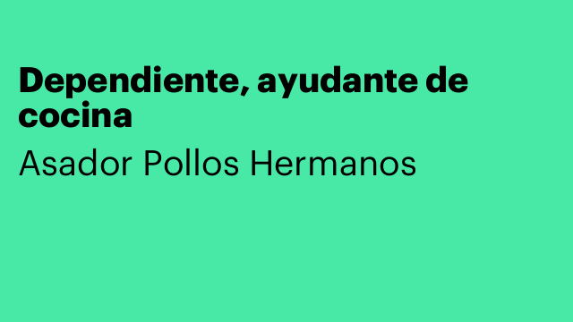 Dependiente, ayudante de cocina