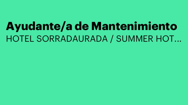 Ayudante/a de Mantenimiento