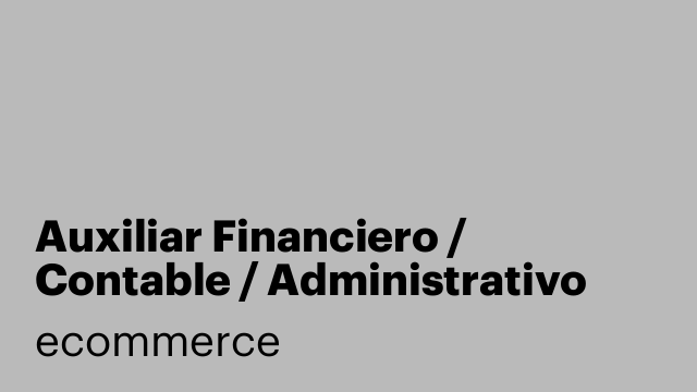 Auxiliar Financiero / Contable / Administrativo