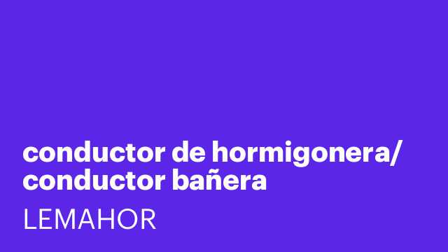 conductor de hormigonera/ conductor bañera