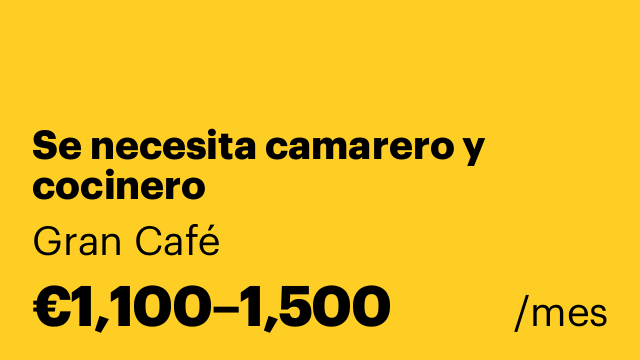 Se necesita camarero y cocinero