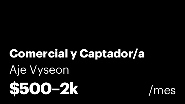 Comercial y Captador/a