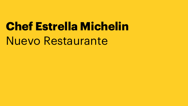 Chef Estrella Michelin