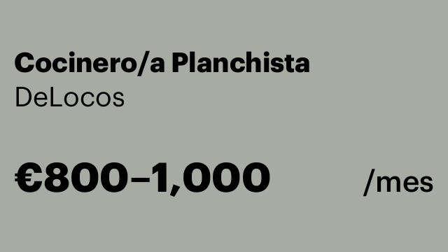 Cocinero/a Planchista