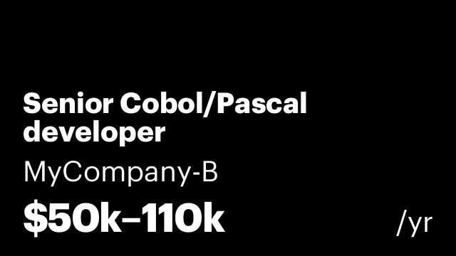 Senior Cobol/Pascal developer
