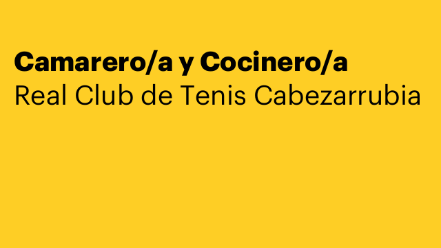 Camarero/a y Cocinero/a