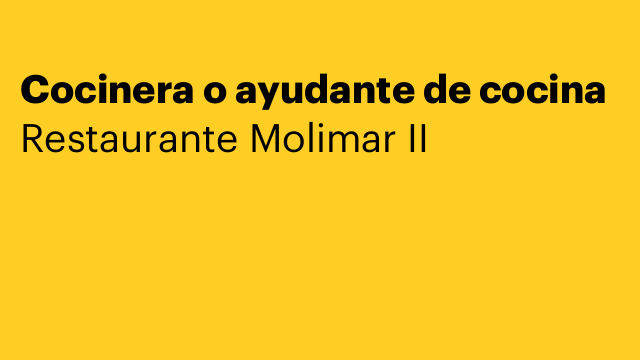 Cocinera o ayudante de cocina