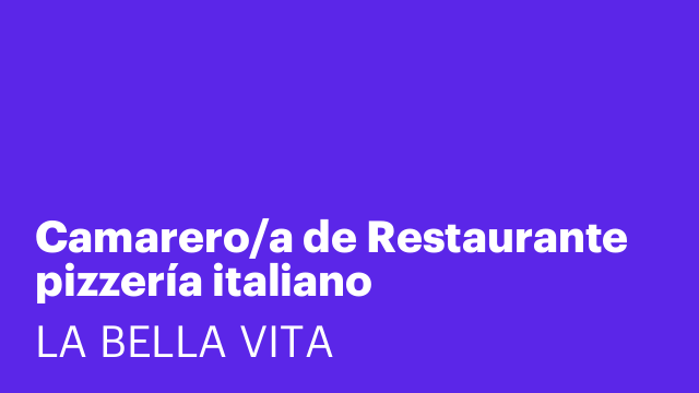 Camarero/a de Restaurante pizzería italiano