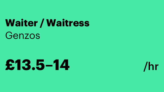 Waiter / Waitress