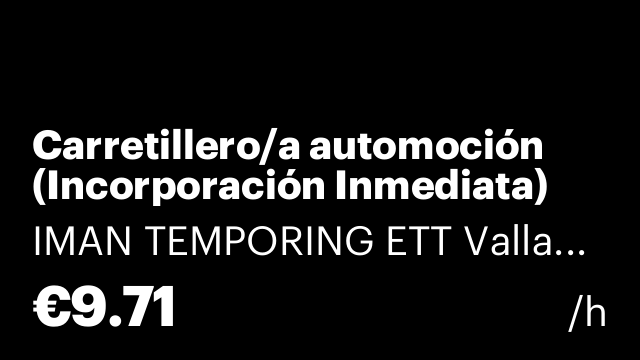 Carretillero/a automoción (Incorporación Inmediata)