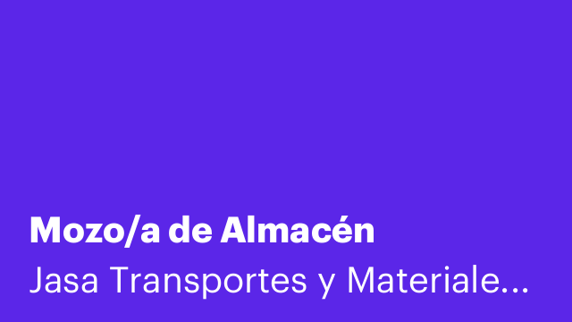 Mozo/a de Almacén