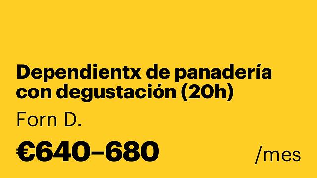 Dependientx de panadería con degustación (20h)
