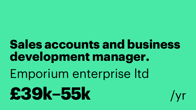 Sales accounts and business development manager.