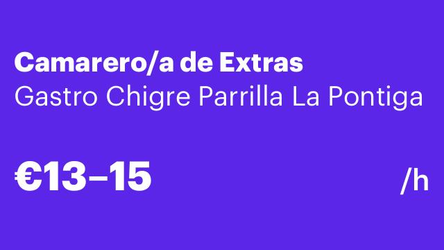 Camarero/a de Extras