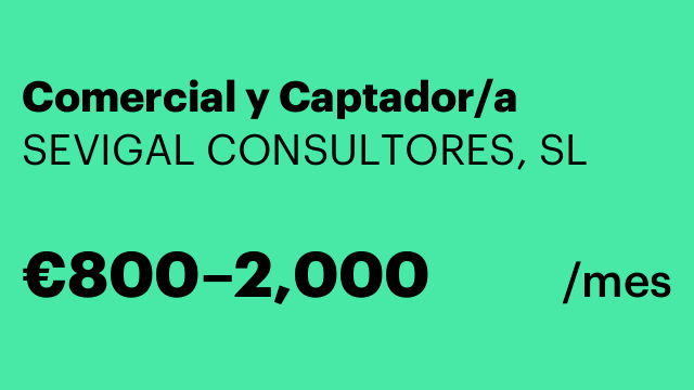 Comercial y Captador/a