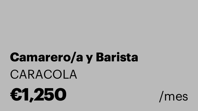 Camarero/a y Barista