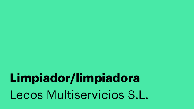 Limpiador/limpiadora