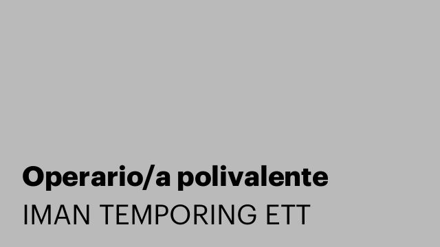 Operario/a polivalente