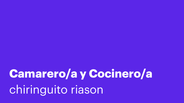 Camarero/a y Cocinero/a