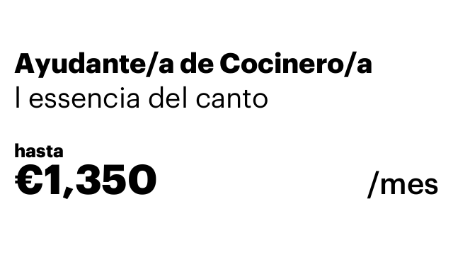 Ayudante/a de Cocinero/a