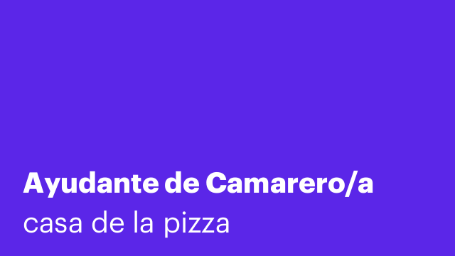 Ayudante de Camarero/a