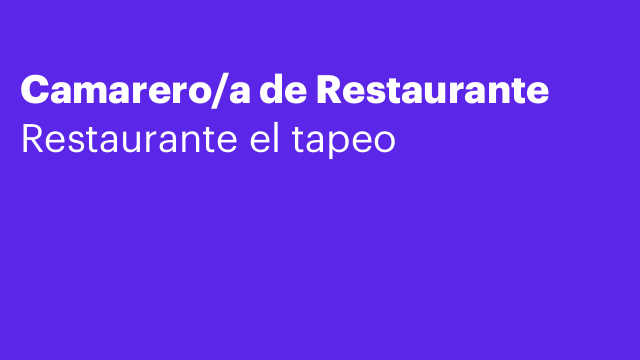 Camarero/a de Restaurante