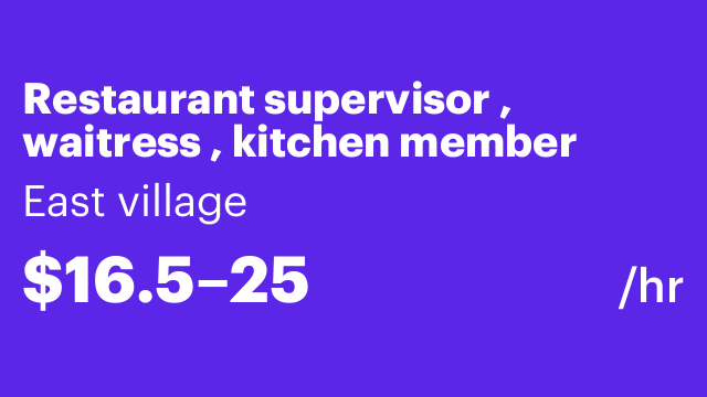Restaurant supervisor , waitress , kitchen member