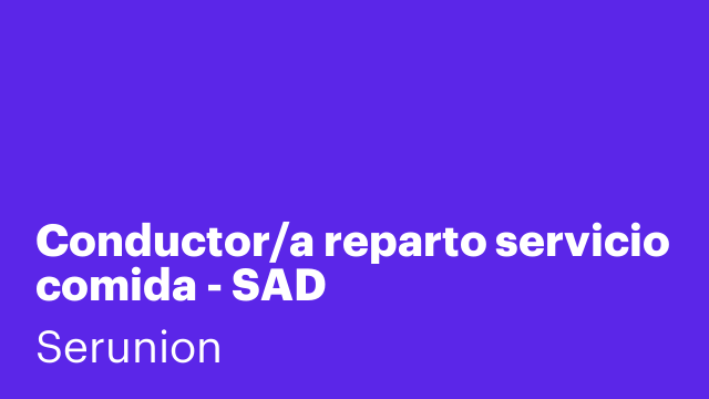 Conductor/a reparto servicio comida - SAD
