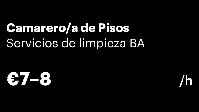 Camarero/a de Pisos