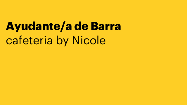 Ayudante/a de Barra