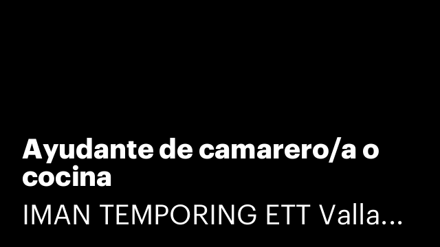 Ayudante de camarero/a o cocina