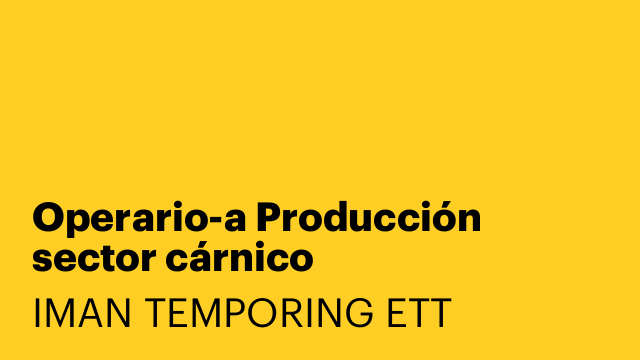 Operario-a Producción sector cárnico