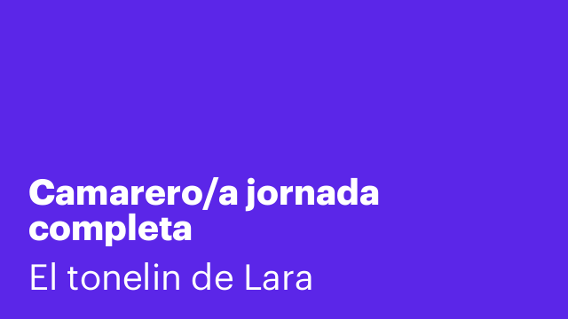 Camarero/a jornada completa