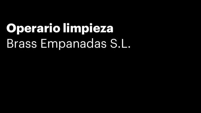 Operario limpieza