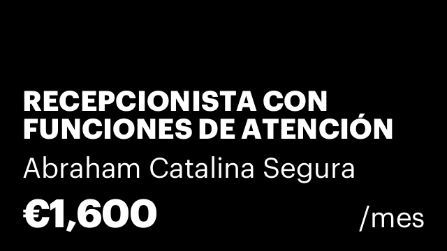RECEPCIONISTA CON FUNCIONES DE ATENCIÓN AL PUBLICO.