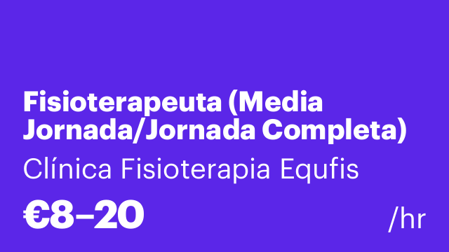 Fisioterapeuta (Media Jornada/Jornada Completa)