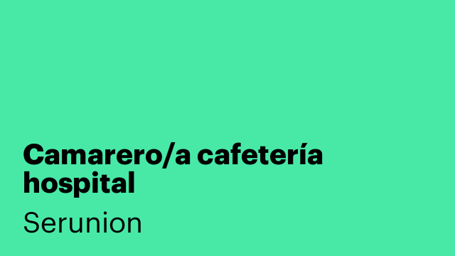 Camarero/a cafetería hospital