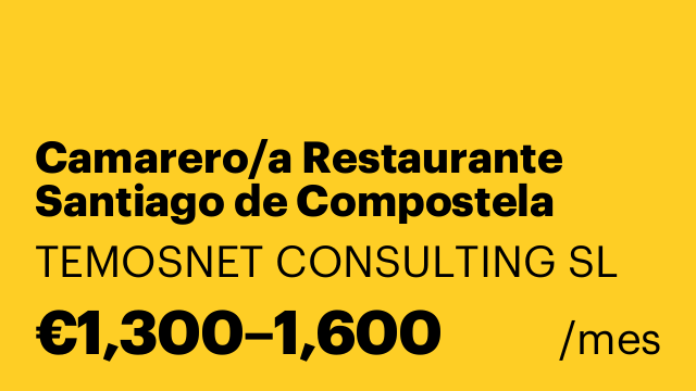 Camarero/a Restaurante Santiago de Compostela